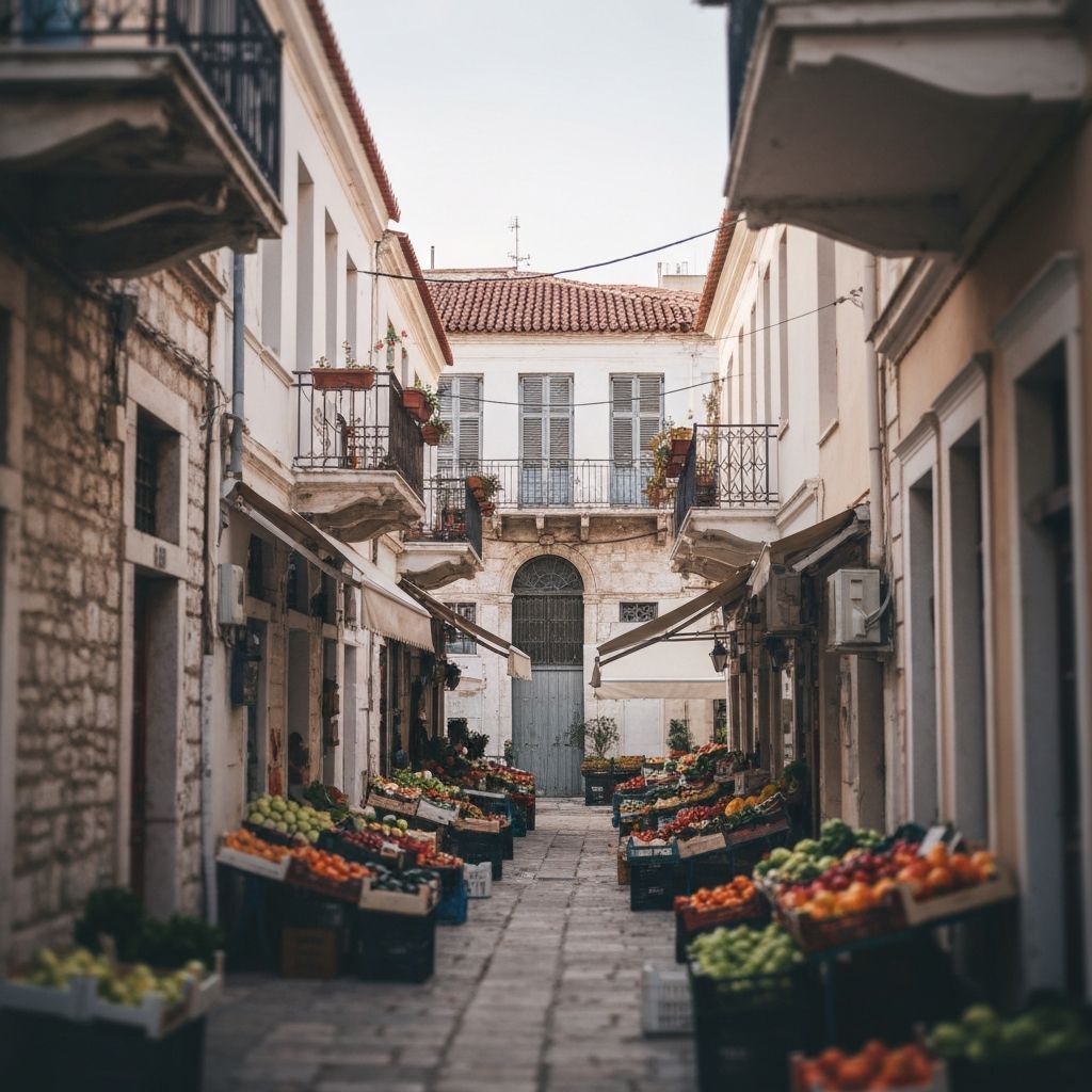 Παραδοσιακή αθηναϊκή αγορά τροφίμων